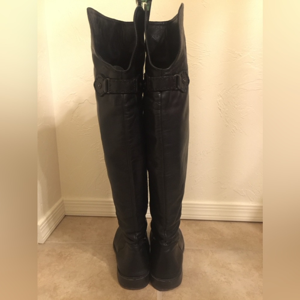 FRYE Shirley Over The Knee Black Leather Womens Riding Boots Size 8
